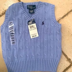 Polo sweater vest 24 months boys never worn